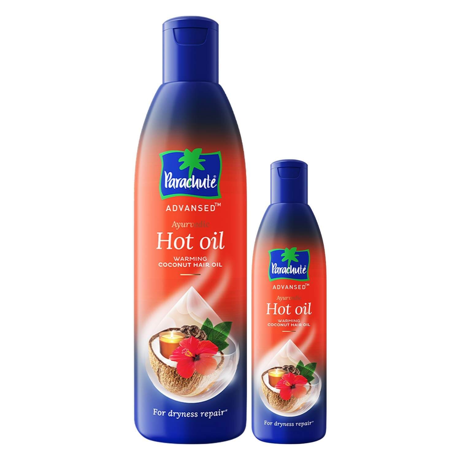 Parachute Advansed Ayurvedic Hot Oil,Warming Coconut Hair Oil,Frizz Free Hair, 400 ml With Free 90 ml